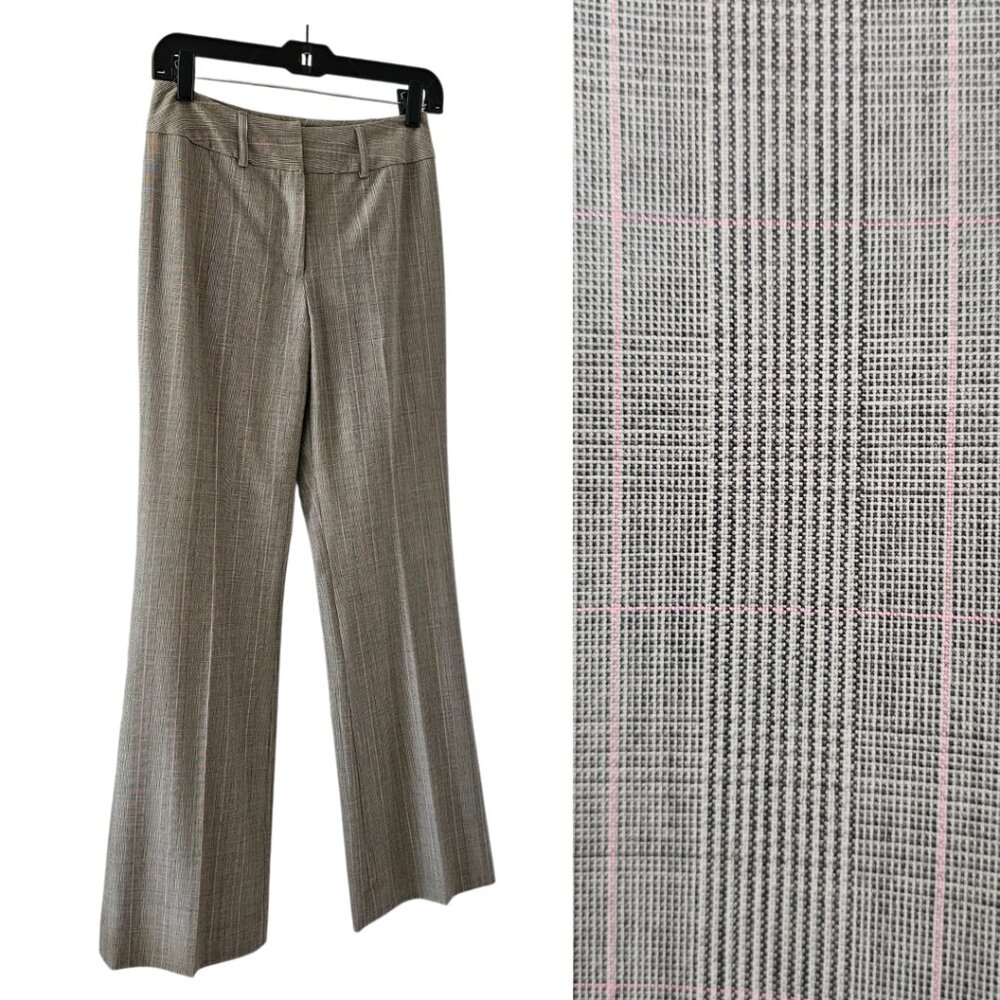 Petite Sophisticate Fully Lined Glen Plaid Dress Slacks | EUC | 2P | Gray Pink - Picture 6 of 15